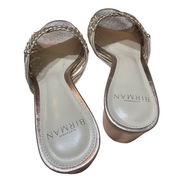 New Alexandre Birman Gold Braided Woven Ellie Block Heel Sandals Size 36.5 W/Box - Picture 8 of 12